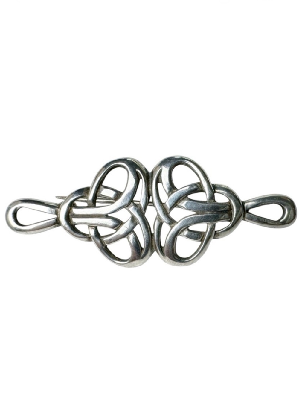 Hallmarked  Silver Celtic Infinity Knot Bar Brooch